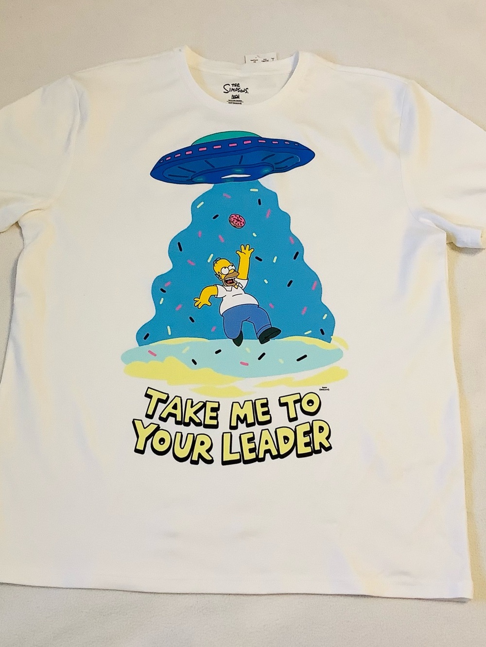 100% Cotton, The Simpsons T-Shirt ‘Take Me To Your Leader', Sz. L, NEW